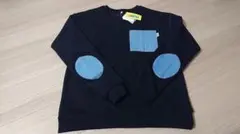 【新品タグ付】170cm 裏起毛 デニムポケット付きネイビー 黒 トレーナー