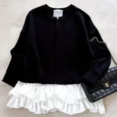 Bibiy. 美品♥めちゃ可愛い　テーラードジャケット フリル袖　長袖 Bibiy. 美品♥めちゃ可愛い テーラードジャケット フリル袖 長袖