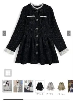 GRL リボンフリルツイードフレアミニコート ru1382