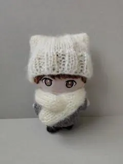 キスマイ ぬいぐるみ 衣装 ネコ耳ニット帽 オフホワイト 10㎝ぬい服 推しぬい