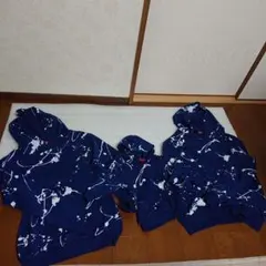 ネイビー スプラッタープリント トレーナー