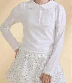 merry jenny frilly polo tops ホワイトのサムネイル