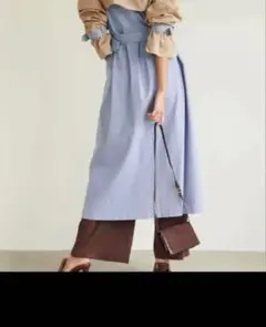 【美品】Re:EDITロングトレンチコート ベージュ×デニムのサムネイル