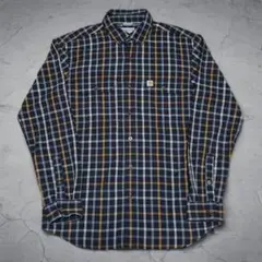 カーハート ネルシャツ 古着 ボタンダウン 刺繍 ストリート アメカジ 黒