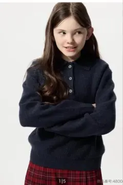 UNIQLO GIRLS スフレヤーンポロセーター 150cm ユニクロ