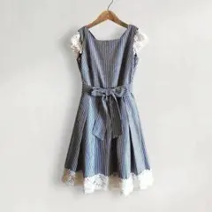 【定価1.6万 2way】ウィルセレクション／ワンピース ストライプ レース S