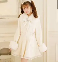 LIZLISA ビジューリボンミニ丈Aラインコート