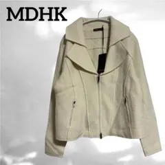 【MDHK】(M相当) ウール混 ジップジャケット ショート丈 アイボリー