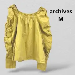 archivesアルシーヴ 袖シャーリングブラウス トップス 袖ギャザーMサイズ