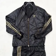 【大人気】adidas ATP復刻 ナイロンジャケット セットアップ 黒×金