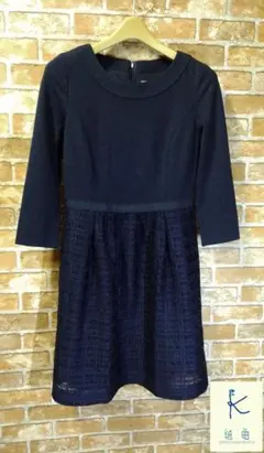 KUMIKYOKU【組曲】ひざ丈切り替えレースワンピース