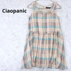 Ciaopanic 丸襟 ノースリーブ ミニワンピース パステルカラー チェックのサムネイル