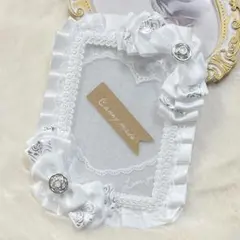 【匿名配送】硬質ケース　デコ・B7 リボン・ゴシック　白(縦横タイプ)