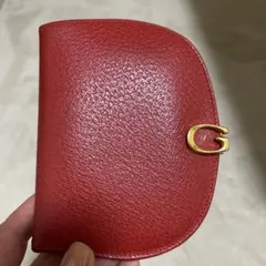 GUCCI レザー 二つ折り財布 赤