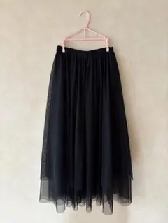 INGNI イング ブラック チュール ロングスカート スカート チュール付