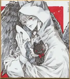 け*い様 手描きイラスト☾✧原画†✧闇に囁く悪魔✧₊色紙✧コピック✧デビル 手描きイラスト☾✧原画†✧闇に囁く悪魔✧₊色紙✧コピック✧デビル
