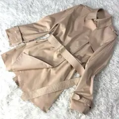 ナチュラルビューティースタイル トレンチコート【11】ピンクベージュ ベルト付き