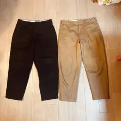 セット Uniqlo U ユニクロ ユー ワークパンツ チノパン ブラック 黒茶