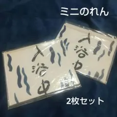 入浴中！ ミニのれん ミニ暖簾 日本ののれん メッセージ入り 2枚セット 温泉♨