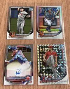 mlb topps auto 4枚セット サイン、シリアル