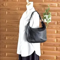 レザーリペア仕上 FURLA フルラ シボ革 ワンショルダーバッグ 濃茶