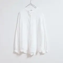 UNIQLO ホワイト 長袖 シャツ M シンプル 前開き ユニクロ