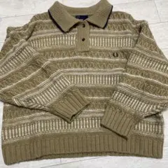 FRED PERRY ケーブルニットセーター Mサイズ ベージュ