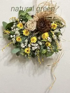 ミモザとユーカリのナチュラルリース　フレッシュ　ミモザリース