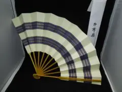観世流　尺一舞扇子 白と紺　二段観世水京都　京都　十松屋福井　能楽御舞扇司