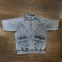 グレー ハーフジップ Tシャツ M