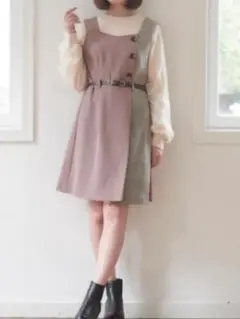 MAJESTIC LEGON ノースリーブワンピース ブラウン ピンク