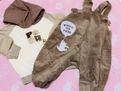 プー さん コーデュロイオーバーオール トップスセット