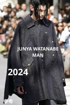 JUNYA WATANABE MAN 綿デニム 多素材パッチワーク ジャケット