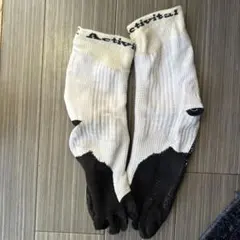 activital 吸湿速乾 トゥソックス ホワイト/ブラック