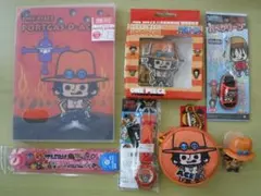 ワンピース　エース中心グッズセット　パンソンワークス　ファイル・時計・ポーチ他