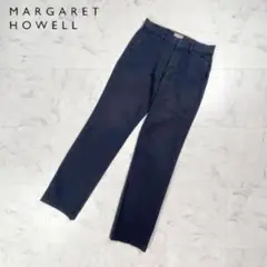 美品 マーガレットハウエル コットンツイルパンツ ブラック サイズM*GD383