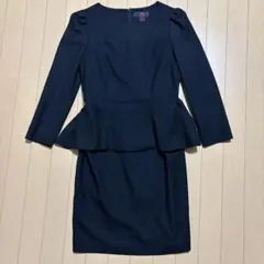 ブラックペプラムドレス　ワンピース　Mサイズ