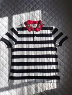 フ*ン様 GUCCI ストライプ ポロシャツ ネイビー/ホワイト GUCCI ストライプ ポロシャツ ネイビー/ホワイト - メルカリ