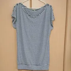 レディース フレンチスリーブボーダートップスのサムネイル