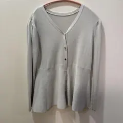 グレー Vネック カーディガン 長袖