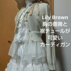 Lily Brown 花の刺繍 長袖カーディガン フェアリーグランジ 姫ギャル