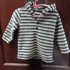 ストライプ柄 フード付き トレーナー 80