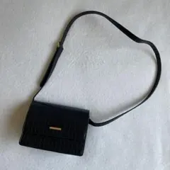 MOUSSY クロコダイル型押し ブラックショルダーバッグ