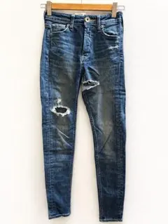 Ungrid スキニーデニム ダメージ加工 日本製 XS