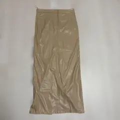 ZARA ベージュフェイクレザースカート Sサイズ新品タグ付き