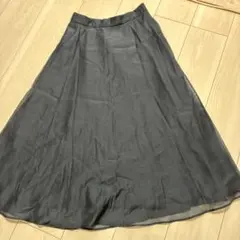 ネイビーフレアスカート 後ろファスナー ゴム入り