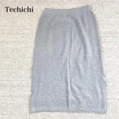 テチチ ニットナロースカート ウエストゴム サイドスリット ゆったり シンプルのサムネイル