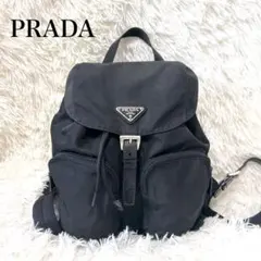 美品　プラダ リュック バックパック 三角ロゴプレート　巾着 ナイロン レザー