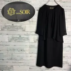 ☆ほぼ未使用☆東京ソワール　七分袖ワンピース　ブラックフォーマル　春夏向き