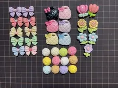 デコパーツ まとめ売り リボン・バッグ・花・ キャンディ風アイス　30個以上